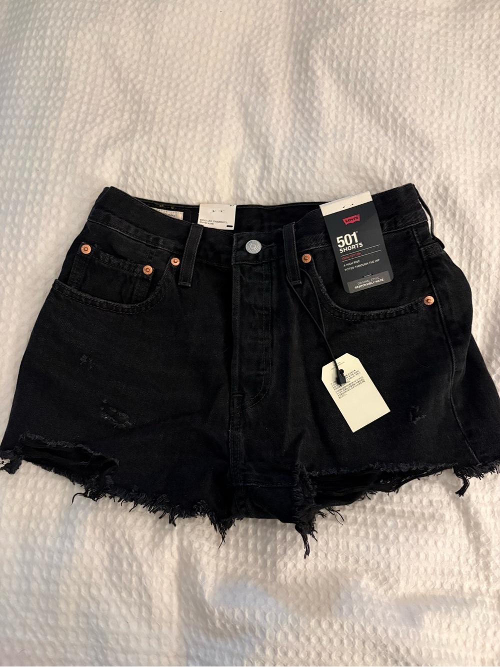 Levi's Black 501 Cutoff Denim Shorts